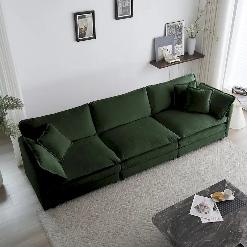Ensemble de canapé deux pièces en chenille pour le salon