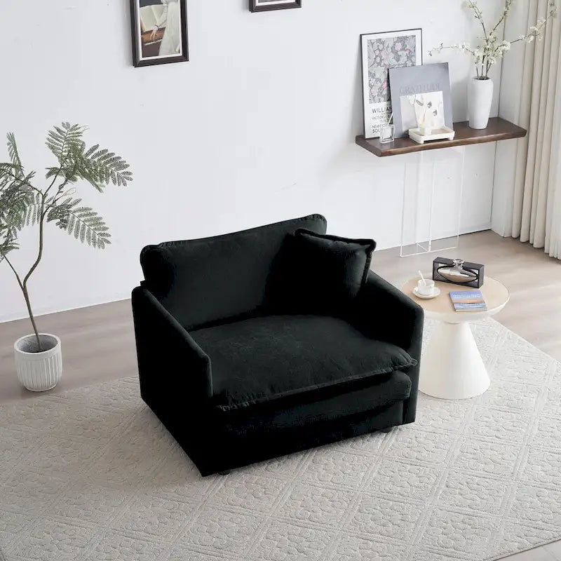 Ensemble de canapé deux pièces en chenille pour le salon