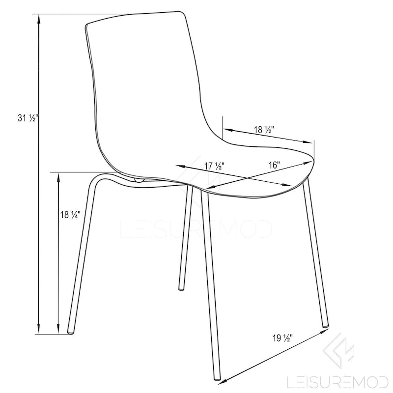 Chaise de salle à manger en acrylique