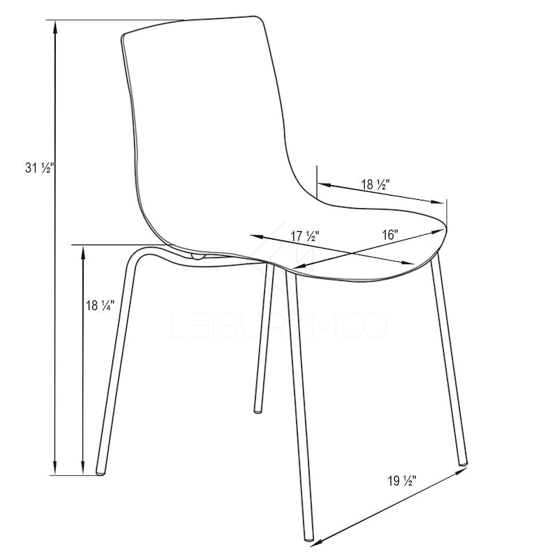 Chaise de salle à manger en acrylique
