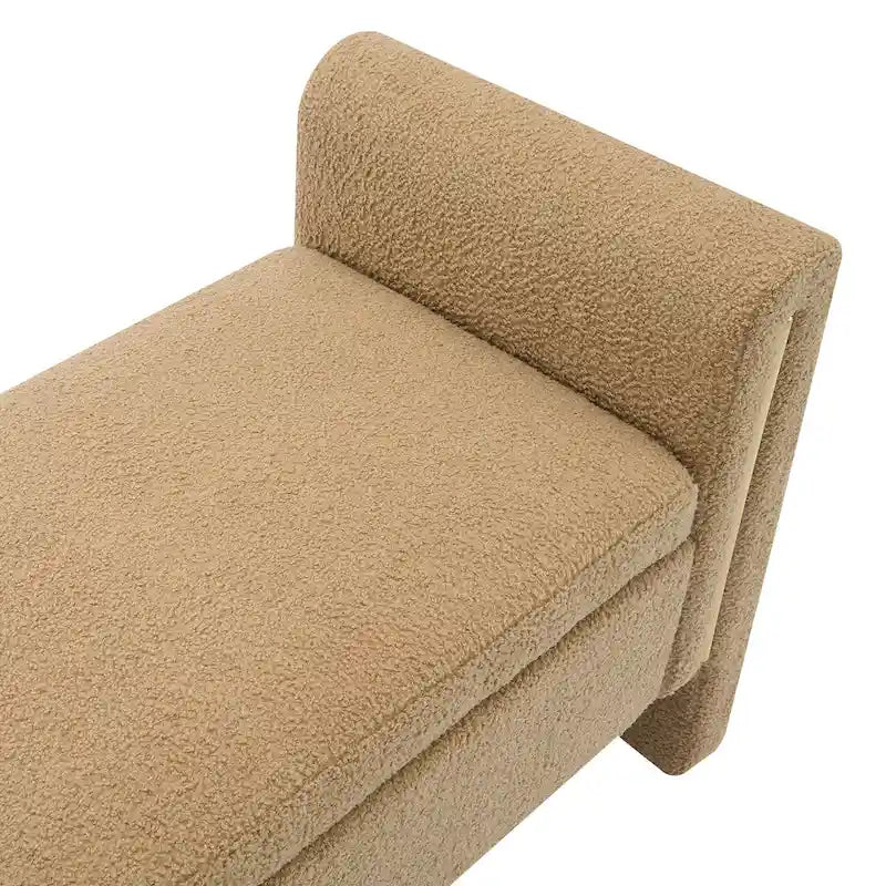 Banc de rangement moderne rembourré en polaire Teddy