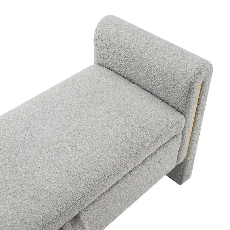 Banc de rangement moderne rembourré en polaire Teddy