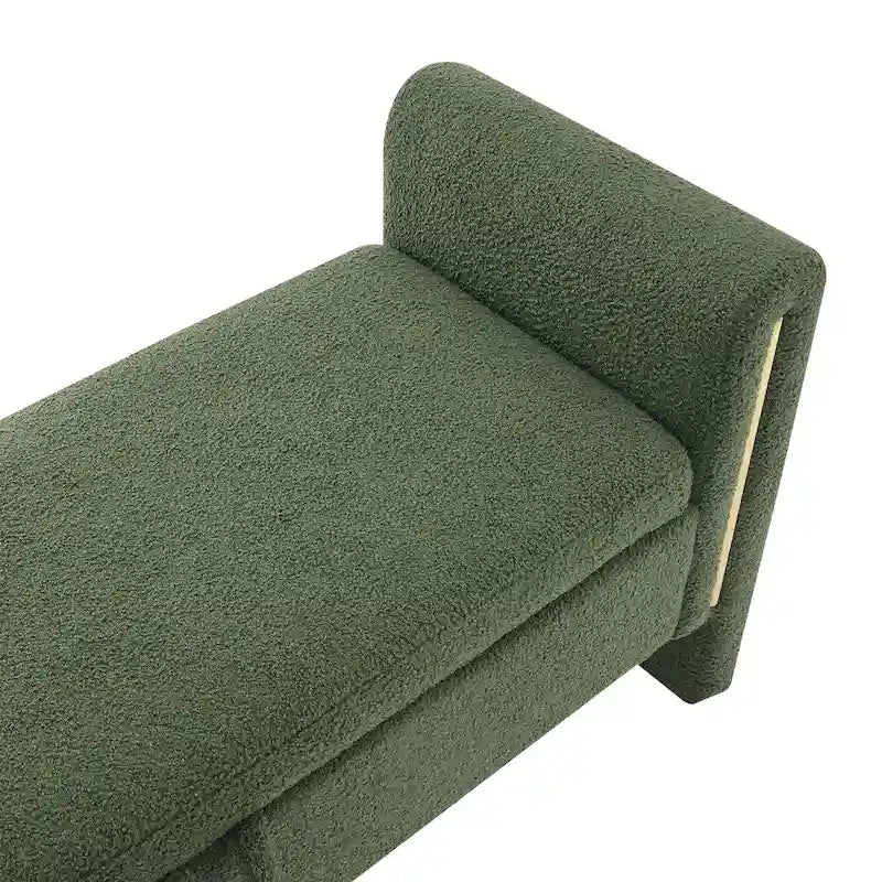 Banc de rangement moderne rembourré en polaire Teddy