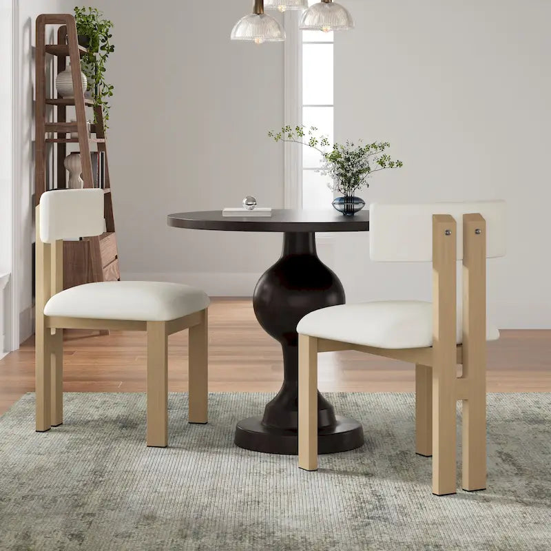 Chaises de salle à manger rembourrées Astura, cadre en fer, lot de 2 par Christopher Knight Home