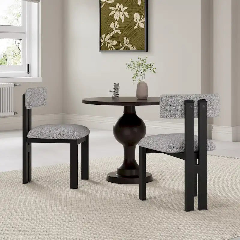 Chaises de salle à manger rembourrées Astura, cadre en fer, lot de 2 par Christopher Knight Home