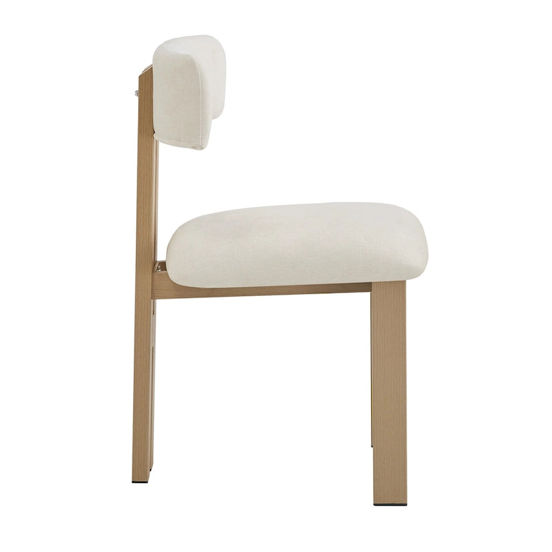 Chaises de salle à manger rembourrées Astura, cadre en fer, lot de 2 par Christopher Knight Home