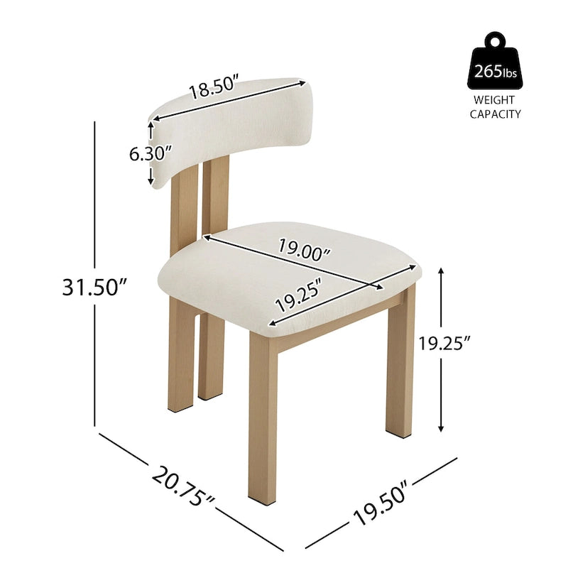 Chaises de salle à manger rembourrées Astura, cadre en fer, lot de 2 par Christopher Knight Home