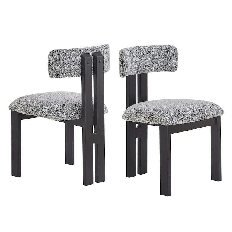 Chaises de salle à manger rembourrées Astura, cadre en fer, lot de 2 par Christopher Knight Home