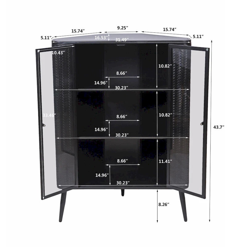 Meuble de rangement d'angle à trois niveaux