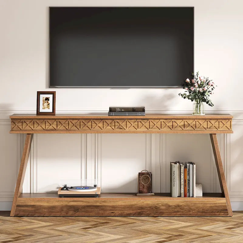 Console d'entrée rustique à deux niveaux