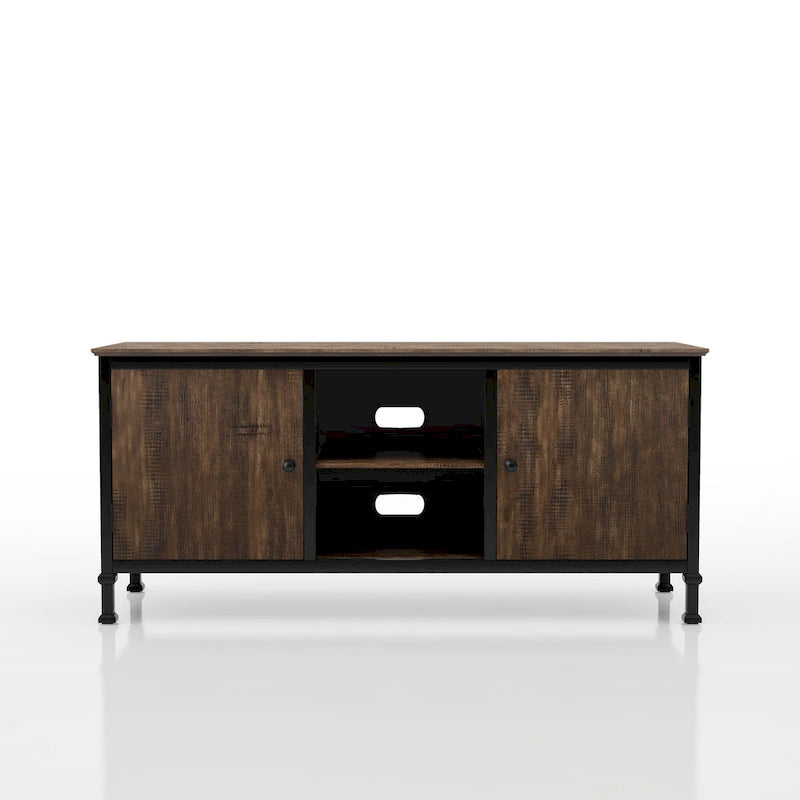Meuble TV multifonctionnel en chêne rustique de 152 cm avec rangement