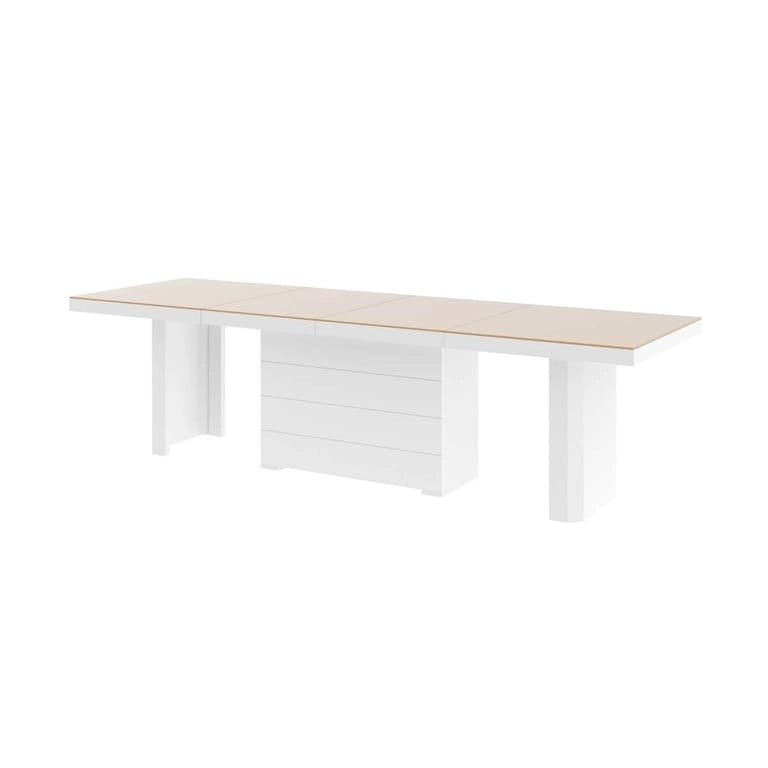 Table à manger moderne extensible laquée brillante