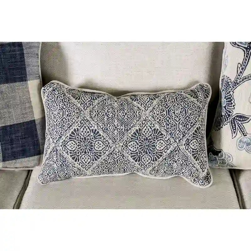 Canapé en tissu ivoire de style transitionnel