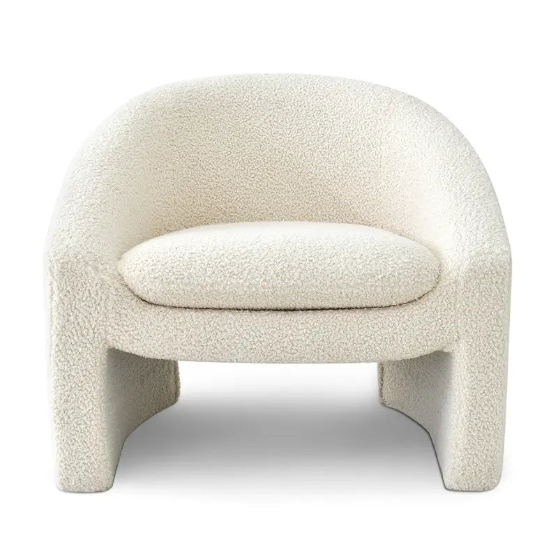Fauteuil d'appoint rembourré de style tonneau