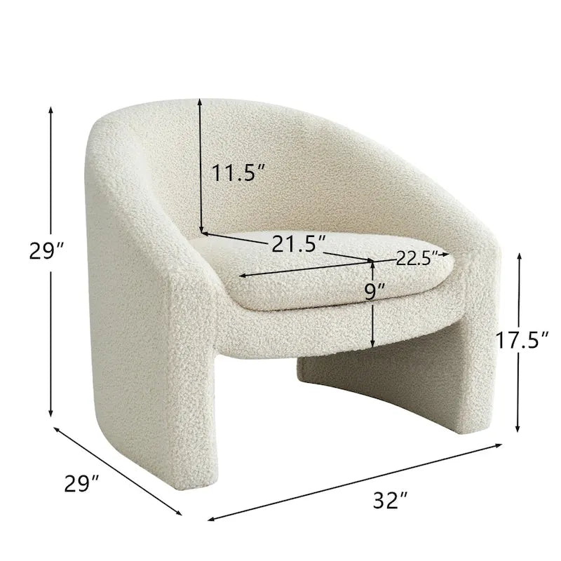 Fauteuil d'appoint rembourré de style tonneau