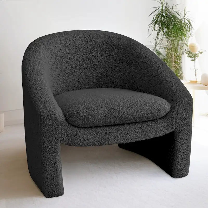 Fauteuil d'appoint rembourré de style tonneau