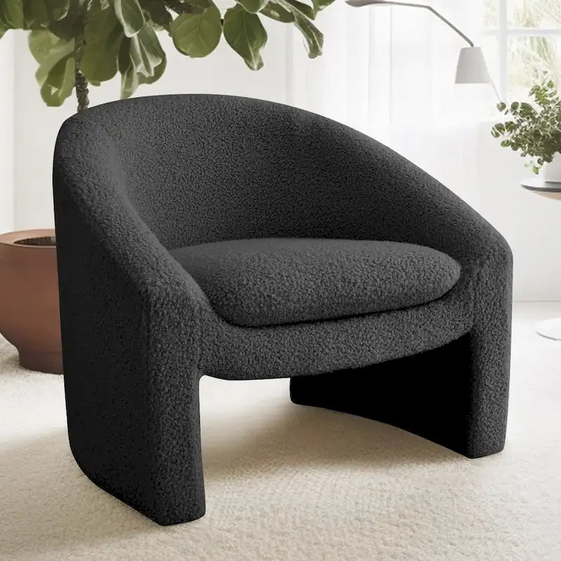 Fauteuil d'appoint rembourré de style tonneau
