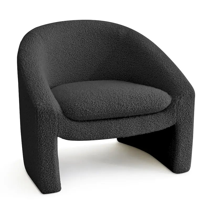 Fauteuil d'appoint rembourré de style tonneau