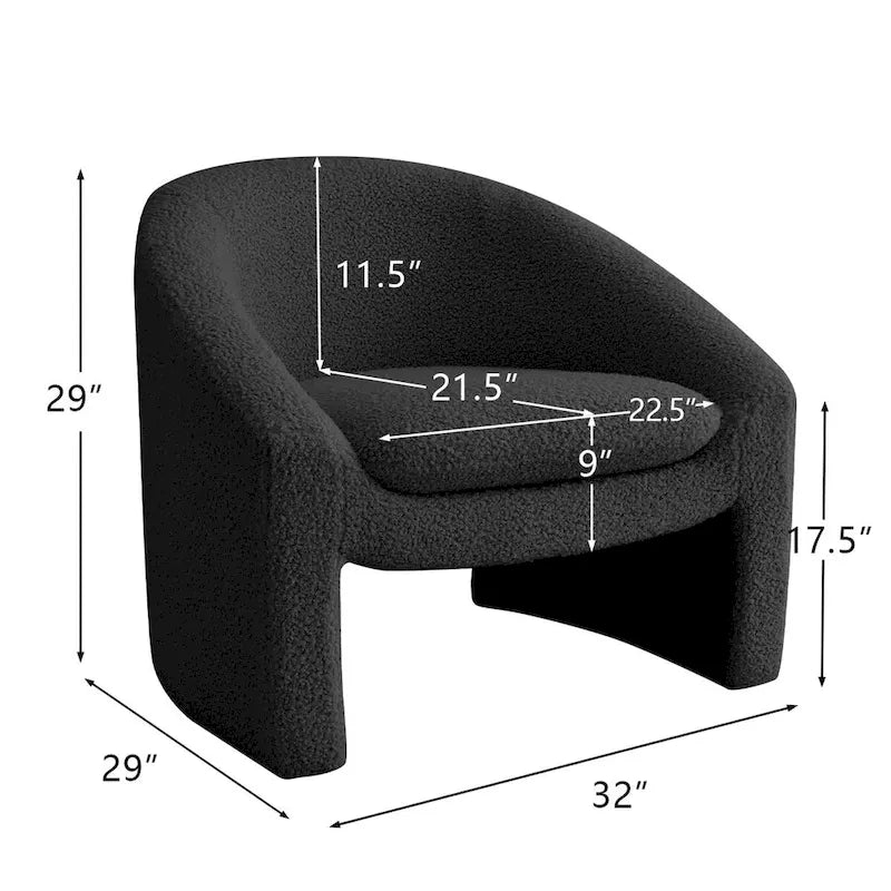 Fauteuil d'appoint rembourré de style tonneau