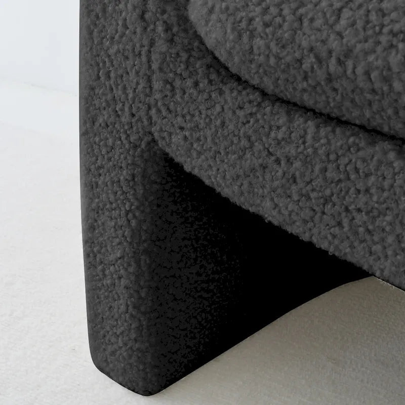 Fauteuil d'appoint rembourré de style tonneau
