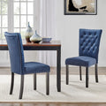 Chaises de salle à manger en velours capitonné (lot de deux)