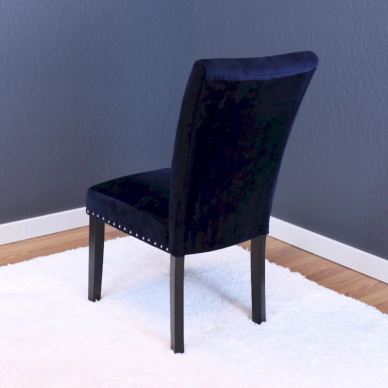 Chaises de salle à manger en velours capitonné (lot de deux)