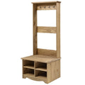 Porte-manteau d'entrée en bois (Gris)
