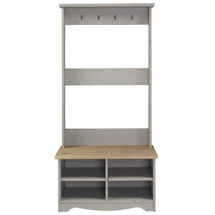 Porte-manteau d'entrée en bois (Gris)
