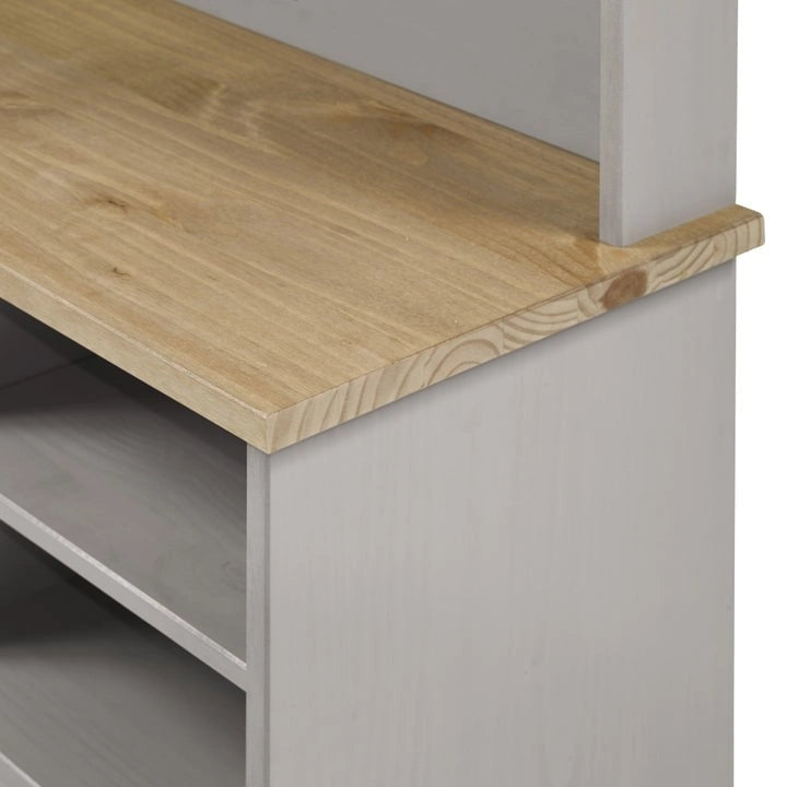 Porte-manteau d'entrée en bois (Gris)