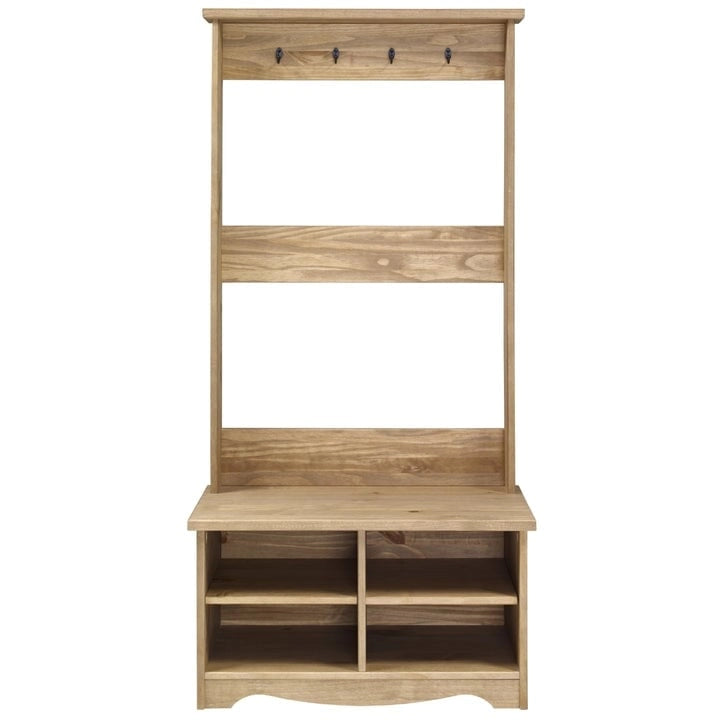 Porte-manteau d'entrée en bois (Gris)