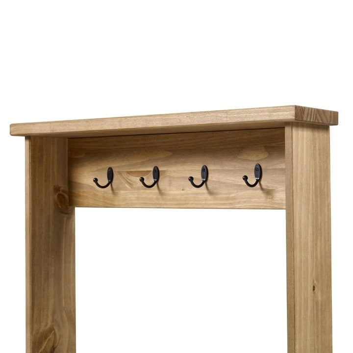 Porte-manteau d'entrée en bois (Gris)