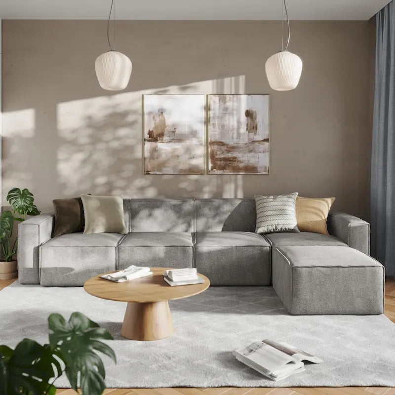 Canapé modulaire moderne avec repose-pieds