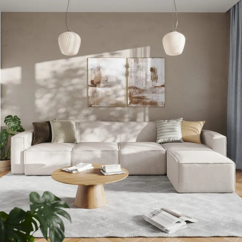 Canapé modulaire moderne avec repose-pieds