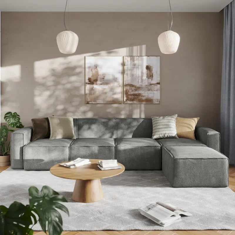 Canapé modulaire moderne avec repose-pieds