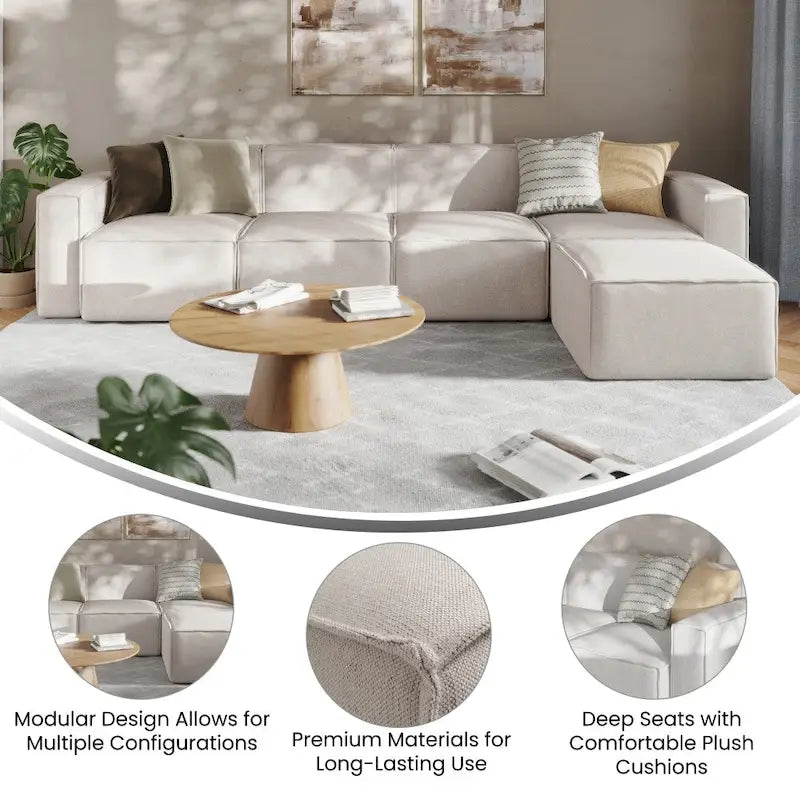 Canapé modulaire moderne avec repose-pieds