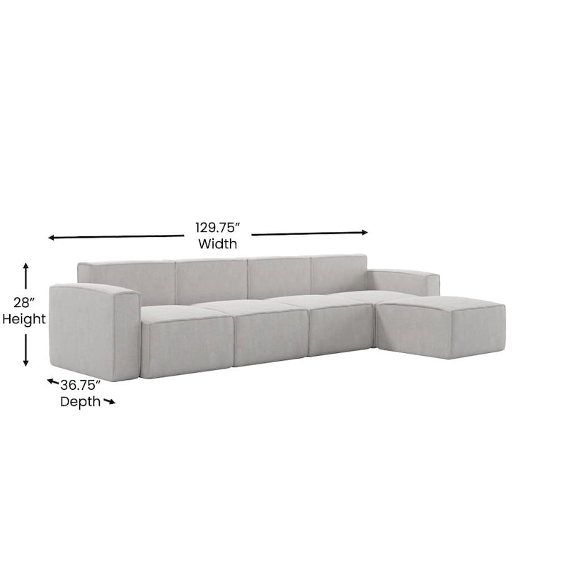 Canapé modulaire moderne avec repose-pieds