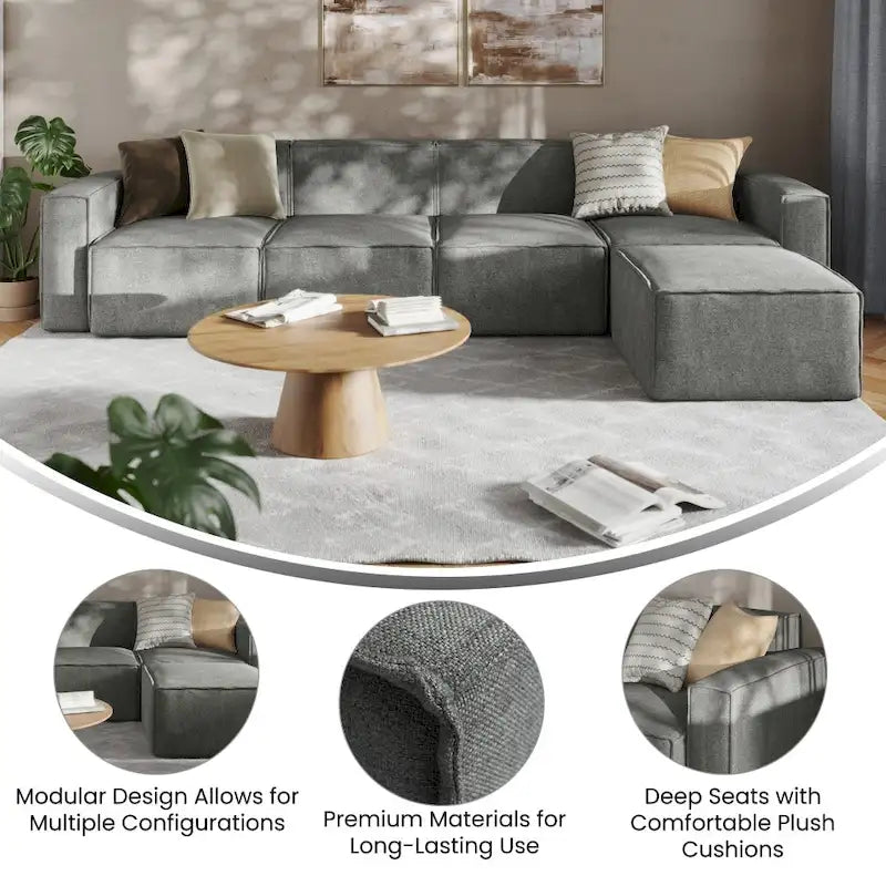 Canapé modulaire moderne avec repose-pieds