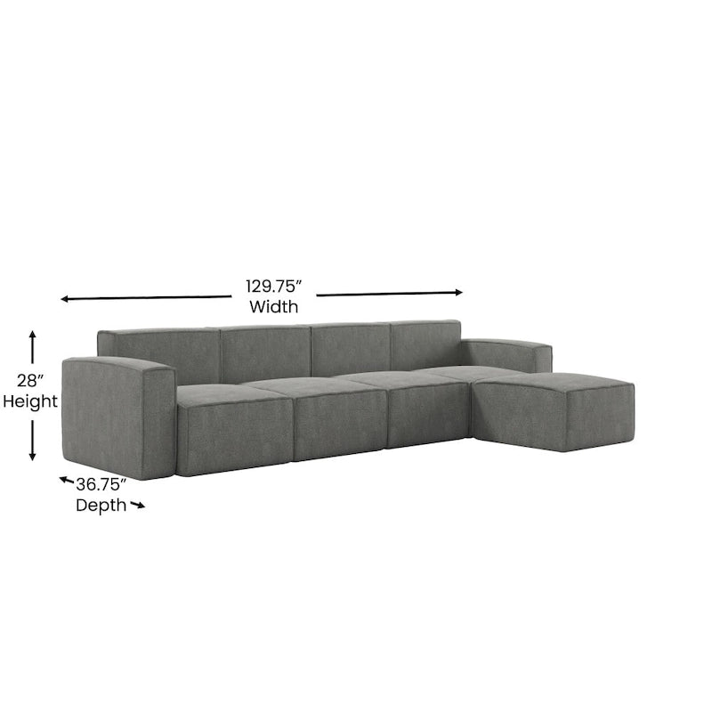 Canapé modulaire moderne avec repose-pieds
