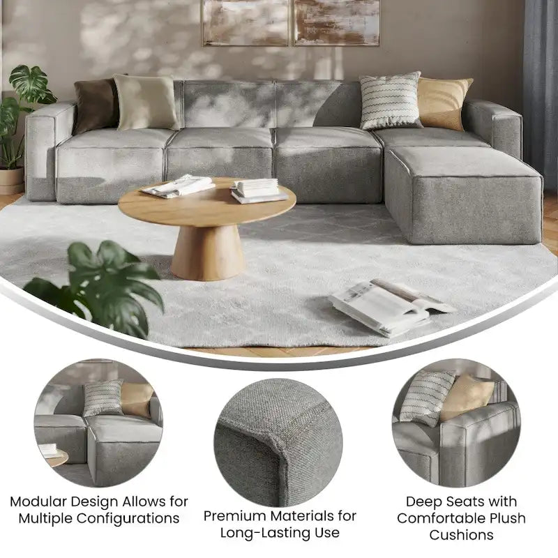 Canapé modulaire moderne avec repose-pieds