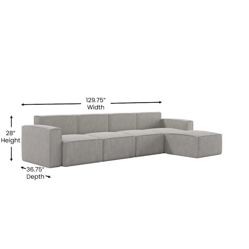 Canapé modulaire moderne avec repose-pieds