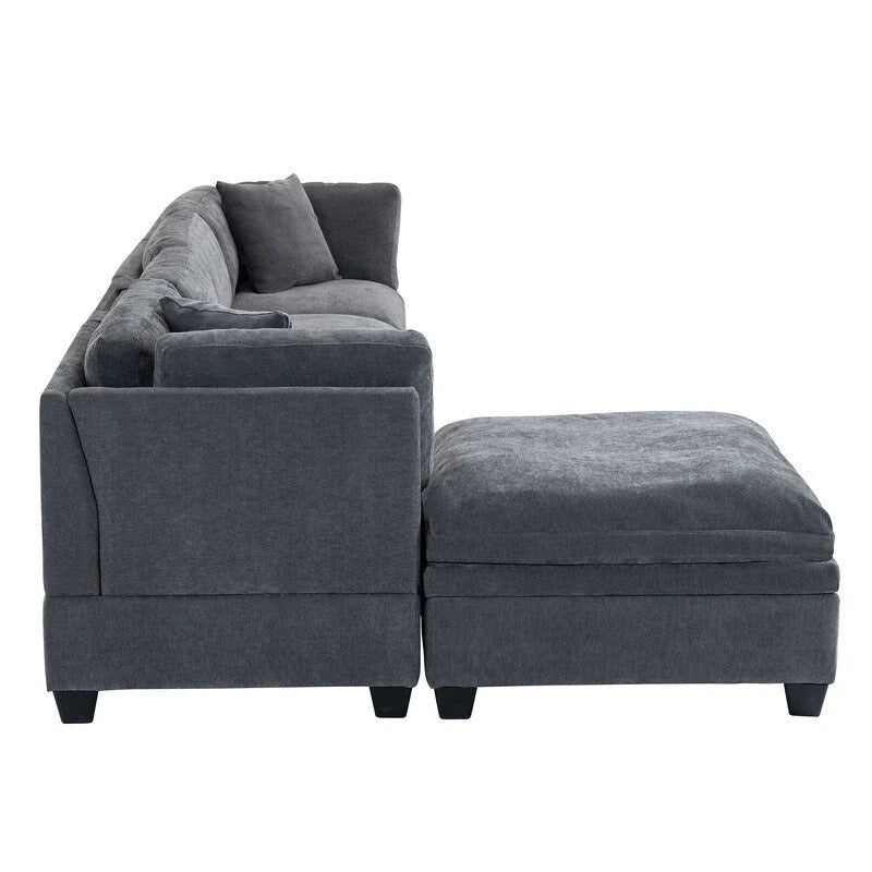 Canapé modulaire avec pouf de rangement amovible