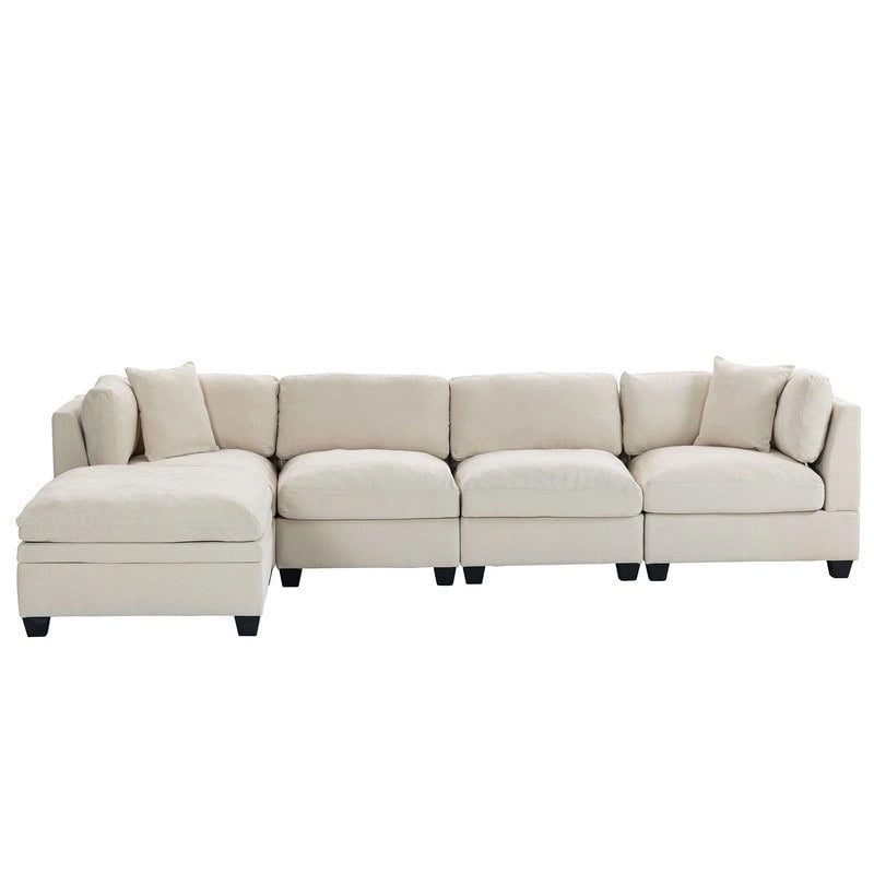 Canapé modulaire avec pouf de rangement amovible
