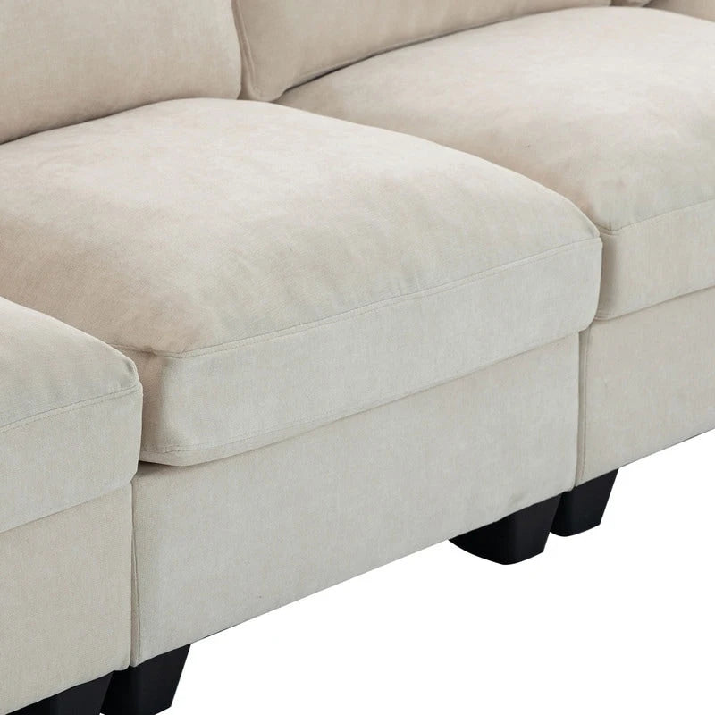Canapé modulaire avec pouf de rangement amovible