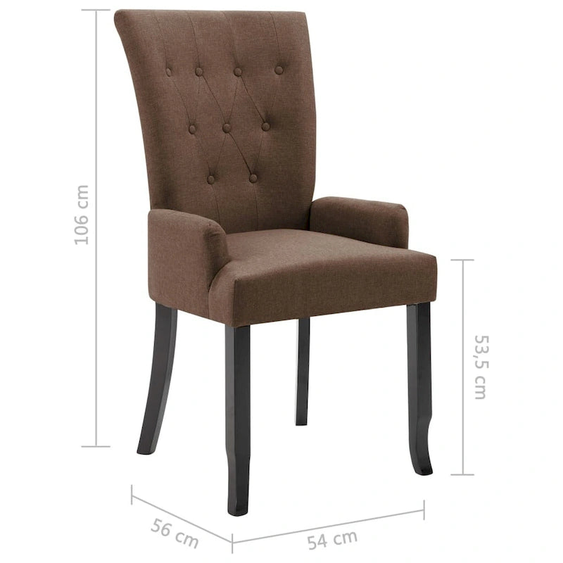 Chaises de salle à manger avec accoudoirs 1/2/4/6 pcs Tissu multicolore - 21.3 x 22 x 41.7