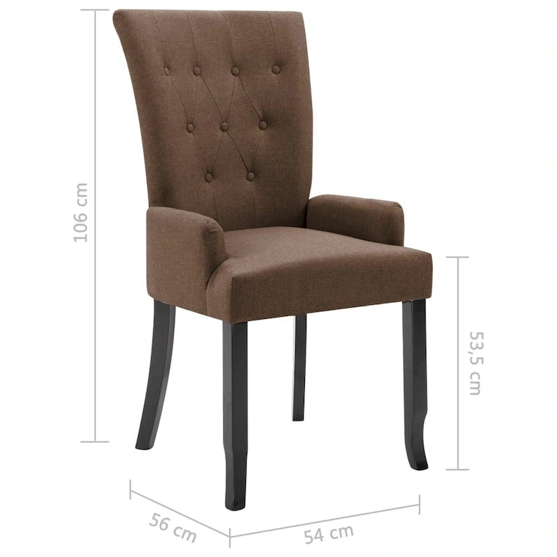 Chaises de salle à manger avec accoudoirs 1/2/4/6 pcs Tissu multicolore - 21.3 x 22 x 41.7
