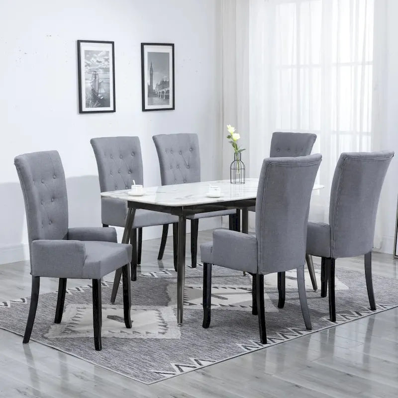 Chaises de salle à manger avec accoudoirs 1/2/4/6 pcs Tissu multicolore - 21.3 x 22 x 41.7