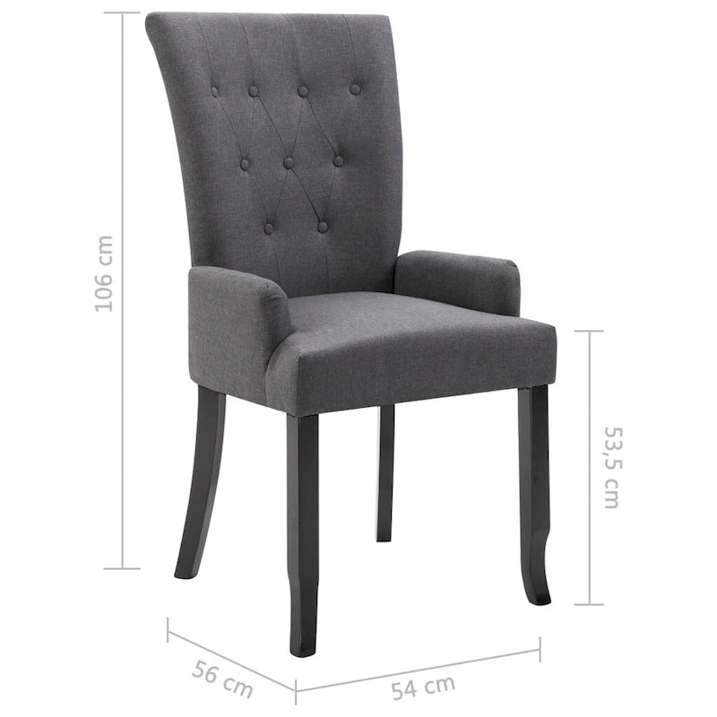 Chaises de salle à manger avec accoudoirs 1/2/4/6 pcs Tissu multicolore - 21.3 x 22 x 41.7