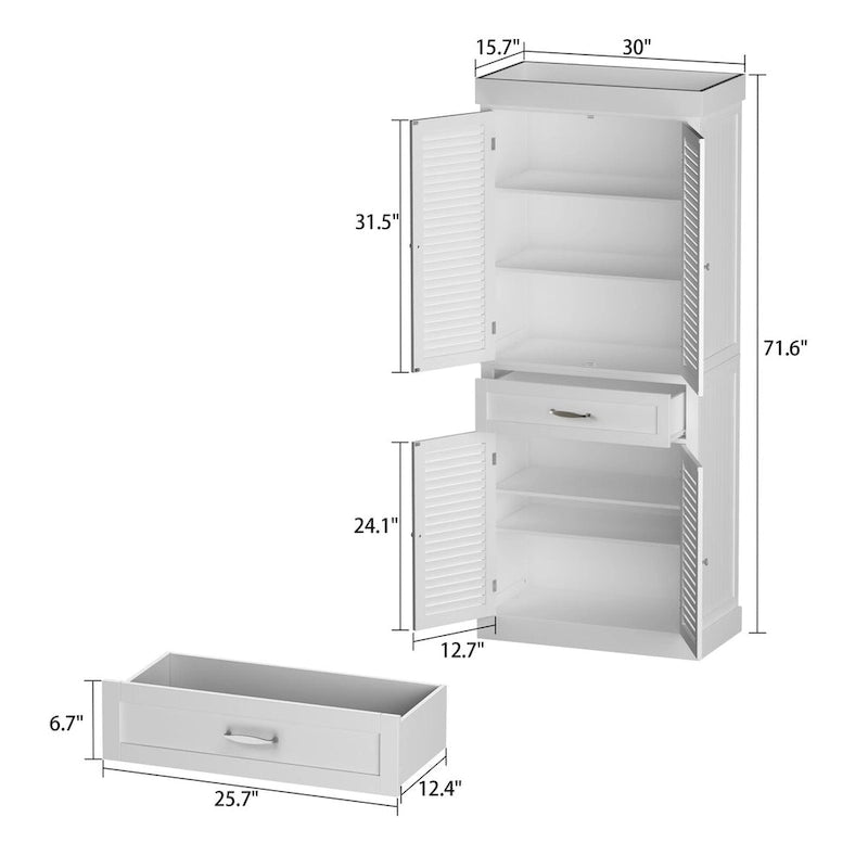 Meuble de rangement en bois sur pied avec portes