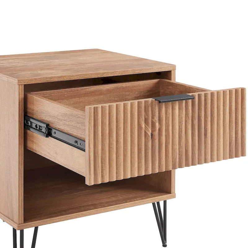 Ensemble moderne minimaliste de 2 pièces : Coiffeuse à 3 tiroirs et table de chevet