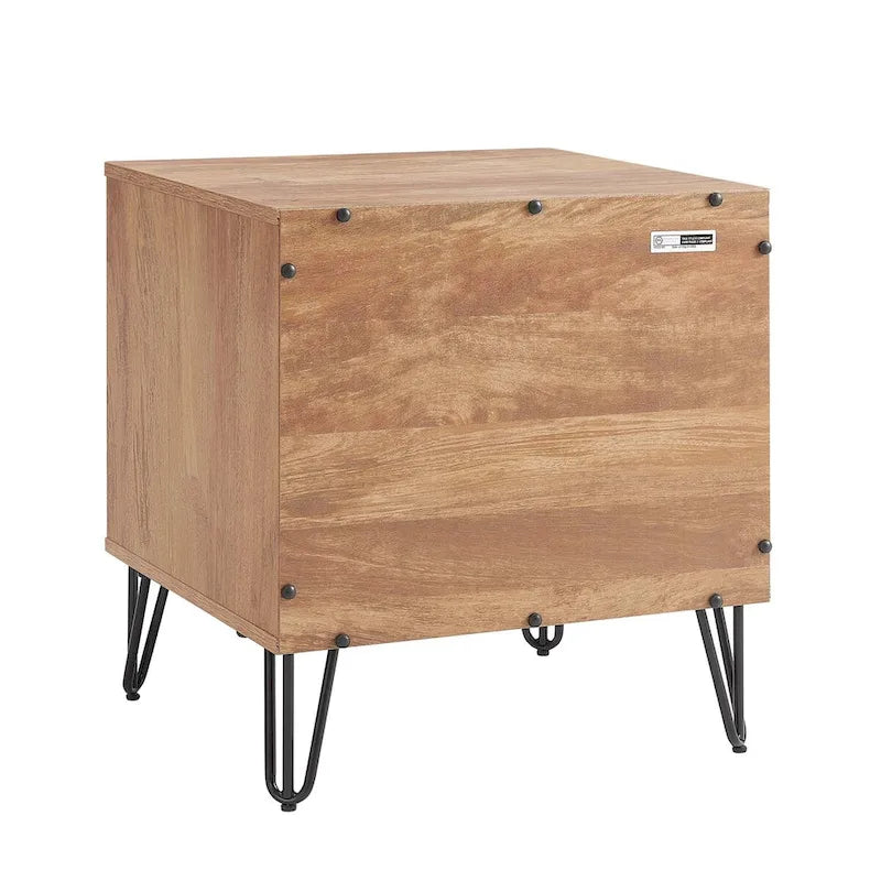 Ensemble moderne minimaliste de 2 pièces : Coiffeuse à 3 tiroirs et table de chevet